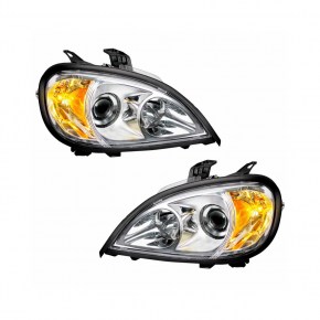 Projection Headlight Set for Freightliner Columbia - Chrome - Driver and Passenger Side