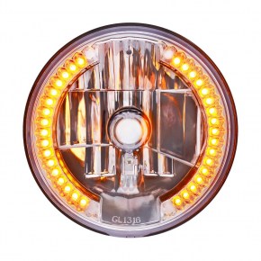 7 Inch Crystal Headlight with 34 Amber LED Position Light