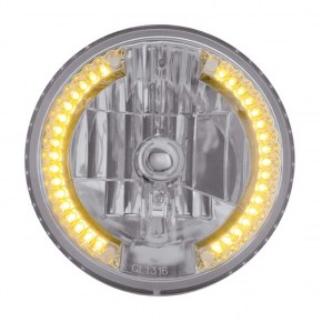 ULTRALIT - 7 Inch Crystal Headlight With 34 Amber LED Position Light