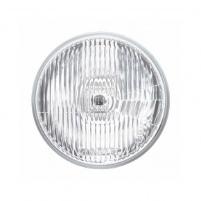 Chrome Guide Headlight H4 Bulb & LED Turn Signal - Amber LED/Clear Lens