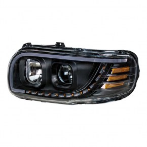 Projection Headlight with LED Position/Turn for Peterbilt 567/388/389 - Blackout - Driver Side