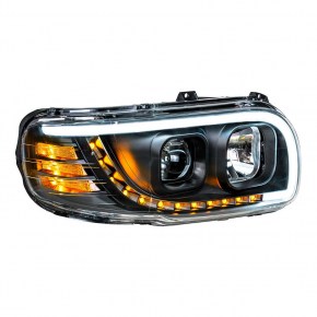 Projection Headlight with LED Position/Turn for Peterbilt 567/388/389 - Blackout - Passenger Side