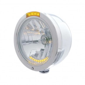 Headlight H4 Bulb w/ Amber LED & LED Turn Signal - Amber LED/Amber Lens
