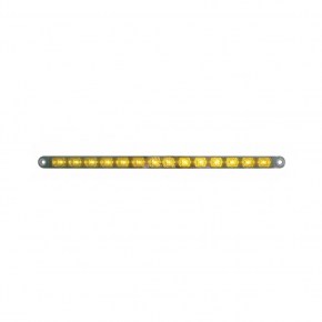 14 LED Freightliner FLD Headlight Bezel (Passenger) - Amber LED/Chrome Lens