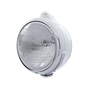 Guide 682-C Headlight with 6014 Bulb and Dual Mode LED Signal Light with Clear Lens - 304 Stainless Steel