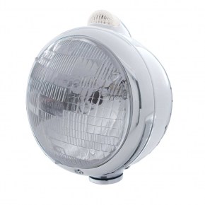 Guide 682-C Headlight with H6024 Bulb and Dual Mode LED Signal Light with Clear Lens - 304 Stainless Steel