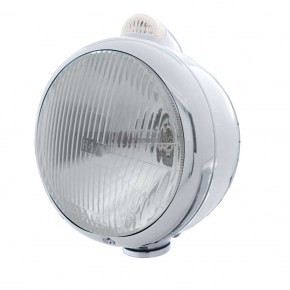 Guide 682-C Headlight with H4 Bulb and Dual Mode LED Signal Light with Clear Lens - 304 Stainless Steel