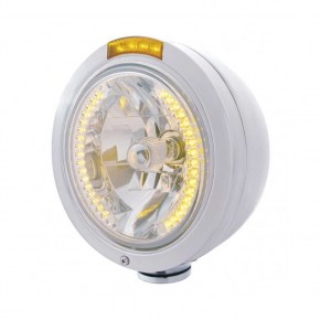 Bullet Classic Headlight H4 Bulb 34 LED & LED Turn Signal - Amber LED/AmberLens