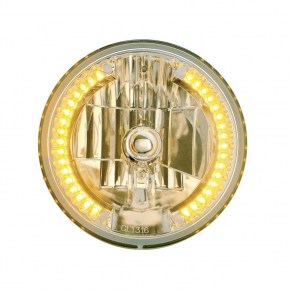 Classic Headlight H4 Bulb 34 LED & Dual Turn Signal - Amber LED/Amber Lens