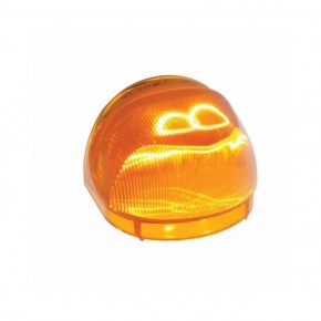 Chrome Guide Headlight Housing w/ LED Turn Signal - Amber LED/Amber Lens