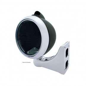 Black Guide Headlight Housing w/ LED Turn Signal - Amber LED/Clear Lens