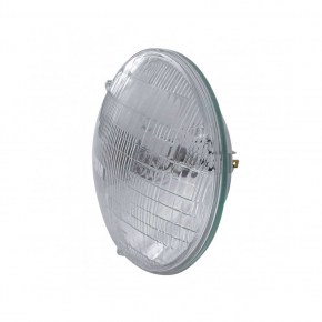 Black Guide Headlight 6014 Bulb Dual LED Turn Signal - Amber LED/Clear Lens