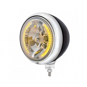 Black Guide Headlight H4 Bulb w/ 34 Amber LED