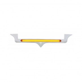 Kenworth Chrome Hood Emblem w/ 24 LED GLO Light Bar - Amber LED/Amber Lens