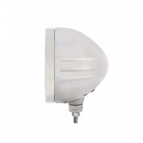Embossed Stripe Headlight Housing w/ LED Turn Signal - Amber LED/Amber Lens
