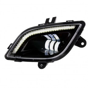LED Fog Light with Light Bar for 2018-2022 Freightliner Cascadia - Black - Driver