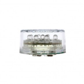 Peterbilt Air Cleaner Bracket w/ Lights & Visors - Amber LED/Clear Lens