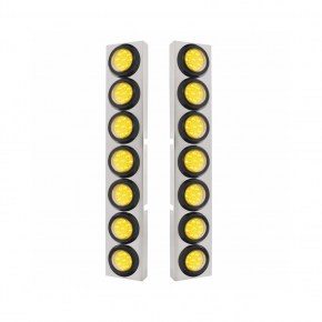 Kenworth Air Cleaner Bracket w/ Lights & Grommets - Amber LED/Clear Lens