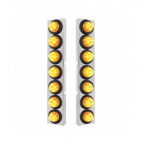 Kenworth Air Cleaner Bracket w/ Lights & Grommets - Amber LED/Amber Lens