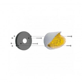 9 LED Grakon 1000 Flush Mount Kit w/ Visor - Amber LED/Clear Lens