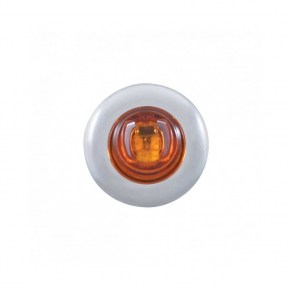 Peterbilt Stainless Front Air Cleaner Bracket w/ Twenty Two 2 LED Mini Lights & Stainless Bezels - Amber LED/Amber Lens
