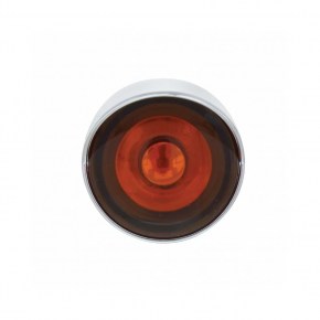 Peterbilt Stainless Front Air Cleaner Bracket w/ Twenty Two 3 LED Mini Lights & Visors - Amber LED/Amber Lens