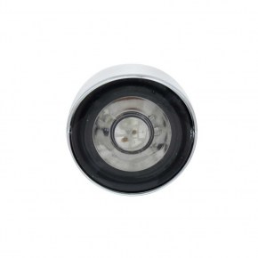 Peterbilt Stainless Front Air Cleaner Bracket w/ Twenty Two 3 LED Mini Lights & Visors - Amber LED/Clear Lens