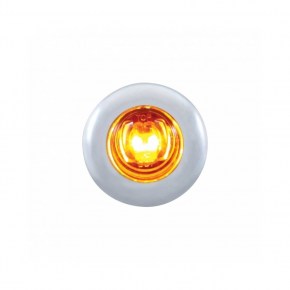 Peterbilt Air Cleaner Bracket 2 LED Mini Lights & Bezels - Amber LED/Amber Lens