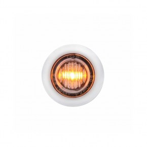 Peterbilt Air Cleaner Bracket 3 LED Mini Lights & Bezels - Amber LED/Clear Lens