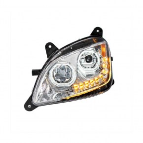 118 LED Headlight for 2010-2021 Peterbilt 587 and 579 in Chrome for Driver Side