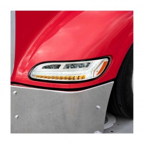 6 LED Headlight for Peterbilt 382, 384, 386, 387 - Chrome - Driver