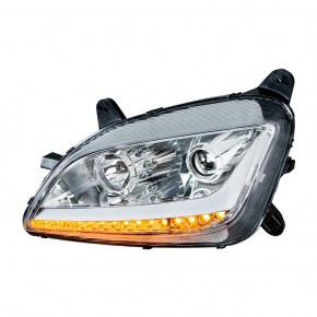 Chrome Projection Headlight with LED Position & Turn Signal Light for 2010-2021 Peterbilt 579/587 - Driver