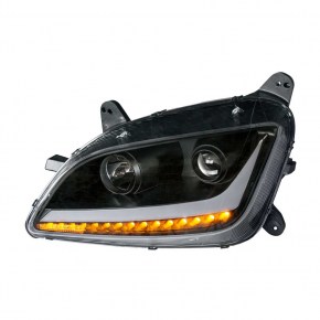 Blackout Projection Headlight with LED Position & Turn Signal Light for 2010-2021 Peterbilt 579/587 - Driver