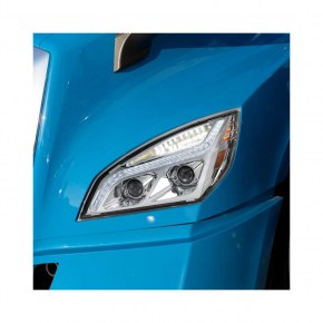 LED Projection Headlight w/ LED Position Light for 2018+ Freightliner Cascadia Chrome - Driver