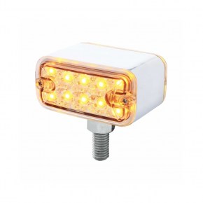 10 LED Dual Function T Mount Light w/ No Bezel - Amber & Red LED/Clear Lens