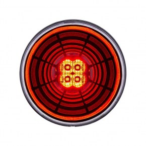 13 Red LED 4 Inch Round Abyss Stop, Turn, and Taillight with Clear Lens