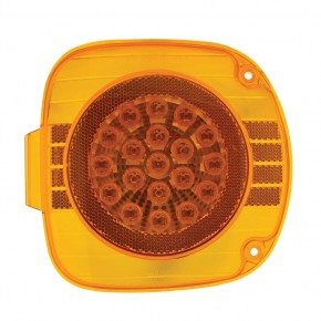Freightliner 22 LED Turn Signal With Chrome Reflector - Amber LED/Amber Lens