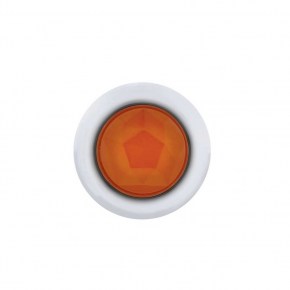 Peterbilt Stainless Front Air Cleaner Bracket w/ Twenty Six 3 LED Dual Function Mini Diamond Lights & Stainless Bezels - Amber LED/Amber Lens
