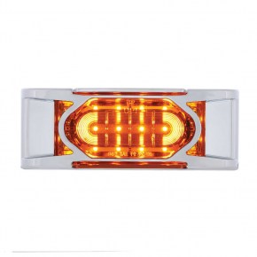 16 Amber LED Reflector Clearance/Marker Light with Chrome Bezel - Amber Lens