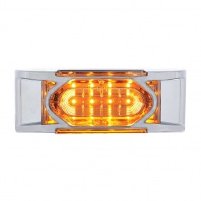16 Amber LED Reflector Clearance/Marker Light with Chrome Bezel with Clear Lens