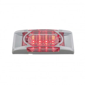 16 Red LED Reflector Clearance/Marker Light with Chrome Bezel - Clear Lens