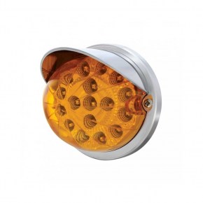 17 LED Dual Function Watermelon Flush Mount Kit w/ Visor - Amber LED/Amber Lens