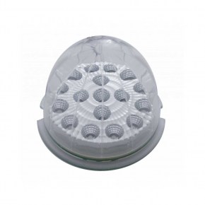 17 LED Watermelon Reflector Flush Mount Kit w/ Visor - Amber LED/Clear Lens
