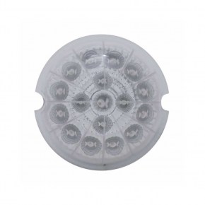 17 LED Watermelon Reflector Flush Mount Kit w/ Visor - Amber LED/Clear Lens