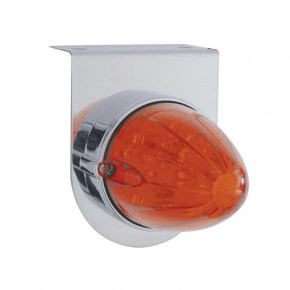Stainless Light Bracket w/ 19 LED Watermelon Light - Amber LED/Dark Amber Lens