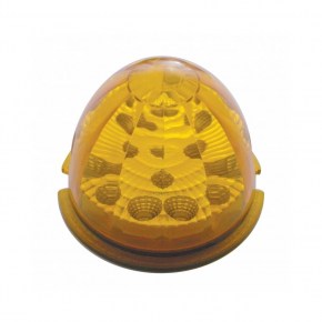 Peterbilt Air Cleaner Bracket w/ Eight 17 LED Lights & Visors - Amber Lens