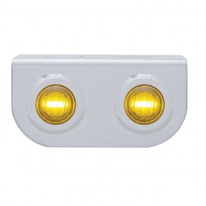 Stainless Steel Light Bracket - 3 LED Mini Light x 2 - Amber LED/Amber Lens