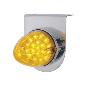 Stainless Light Bracket w/ 19 LED Reflector Light - Amber LED/Amber Lens