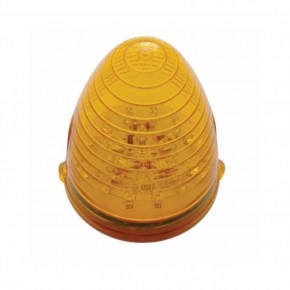 Peterbilt Stainless Bracket w/ Eight 19 LED Beehive - Amber LED/Amber Lens