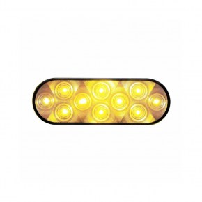 10 LED Oval Turn Signal Light - Amber LED/Amber Lens